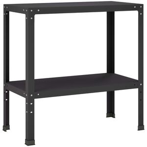 vidaXL Planteringsbord 60 x 40 x 80 cm Pulverlackerat st&aring;l Svart