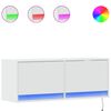 vidaXL V&auml;ggmonterad tv-b&auml;nk LEDs vit 100x31x35 cm