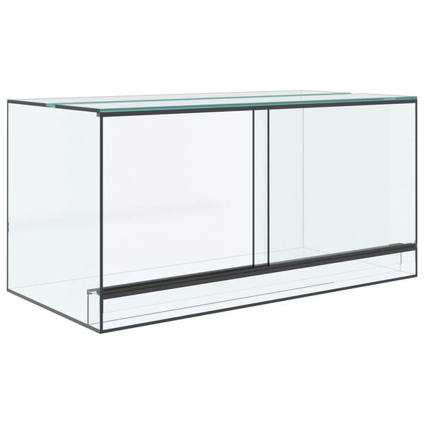 vidaXL Reptil- och amfibiehabitat med lagring Vit 80 x 40 x 40 cm Glas