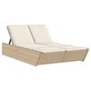 vidaXL Dubbel sols&auml;ng med dynor beige konstrotting