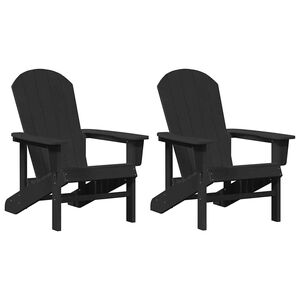 vidaXL Tr&auml;dg&aring;rd Stol 2 pcs Svart 82 x 74 x 92 cm polyeten