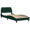 vidaXL Bed Frame with LED without Mattress "Hanko" Dark Green 80x200 cm Velvet