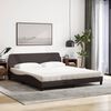 vidaXL Bed with Mattress "Dover" Dark Brown 180x200 cm Fabric