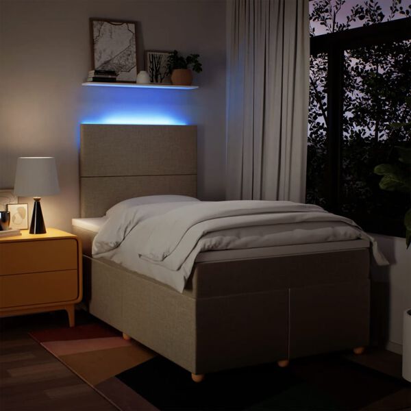 vidaXL Rams&auml;ng med madrass gr&auml;ddvit 120x190 cm tyg