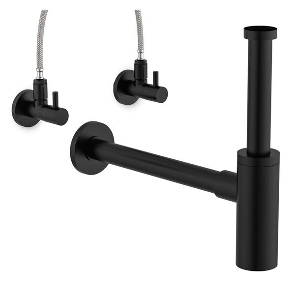 SCH&Uuml;TTE Vinkelventil med sil 10 mmQ svart