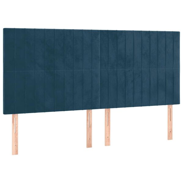 vidaXL S&auml;nggavel m&ouml;rkbl&aring; 200x5x118/128 cm sammet
