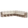 vidaXL Tr&auml;dg&aring;rdsoffset 9 pcs Beige konstrotting
