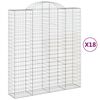 vidaXL Gabioner b&aring;gformade 18 st 200x50x220/240 cm galvaniserat j&auml;rn