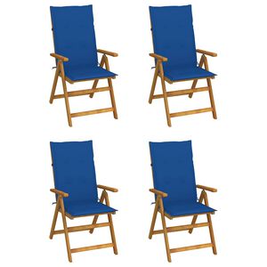 vidaXL F&auml;llbara f&aring;t&ouml;ljer 4 st med dynor i massivt akaciatr&auml;