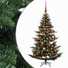 vidaXL Konstgjord julgran med julkulor 120 cm 150 LED-lampor Varmvit