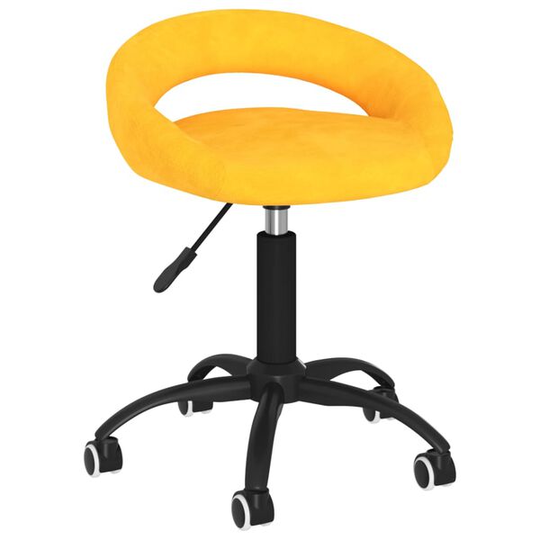 vidaXL Snurrbara matstolar 2 st senapsgul sammet