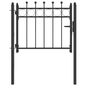 vidaXL Staketgrind HORST 100 x 75 cm Metall Svart L&aring;sbar