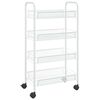 vidaXL Rullvagn 4 v&aring;ningar vit 46x26x85 cm j&auml;rn