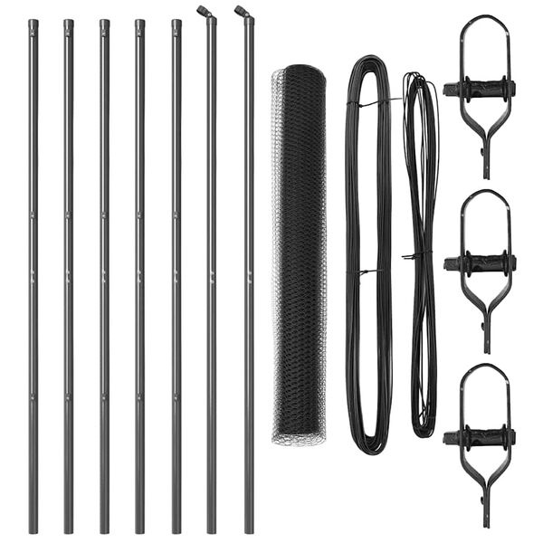 vidaXL St&auml;ngselstolpe Gr&aring; 10 x 1,2 m (13 mm n&auml;t) St&aring;l och PVC