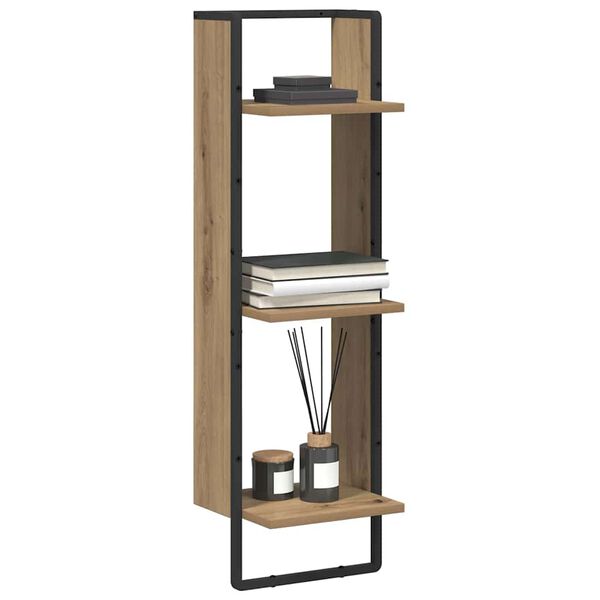vidaXL V&auml;gg hylla Artisan Ek 30 x 25 x 100 cm Konstruerat tr&auml;