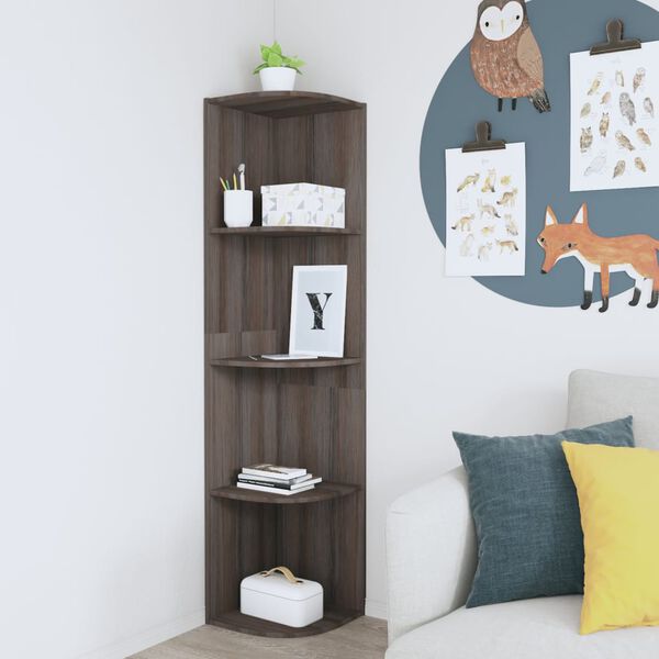 vidaXL H&ouml;rnhylla st&aring;ende gr&aring; & sonoma-ek 40x41,5x180cm konstruerat tr&auml;