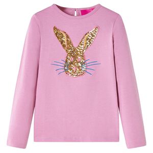 T-shirt med l&aring;nga &auml;rmar f&ouml;r barn ljus rosa 92