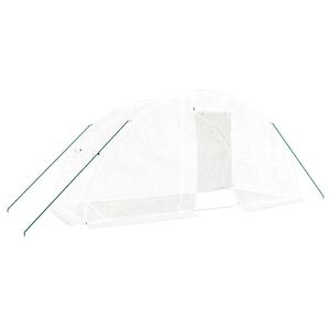 vidaXL V&auml;xthus med st&aring;lram vit 10 m&sup2; 5x2x2,3 m