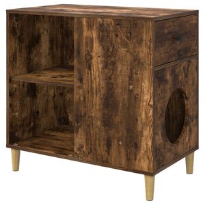 vidaXL Katt hus R&ouml;kt ek 72 x 42,5 x 70 cm Konstruerat tr&auml;