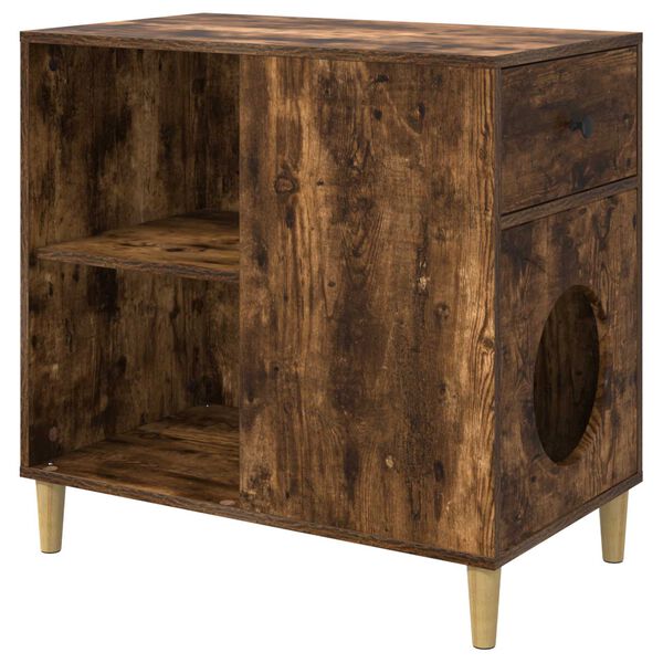 vidaXL Katt hus R&ouml;kt ek 72 x 42,5 x 70 cm Konstruerat tr&auml;