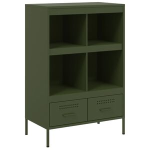 vidaXL H&ouml;gsk&aring;p olivgr&ouml;n 68x39x101,5 cm st&aring;l
