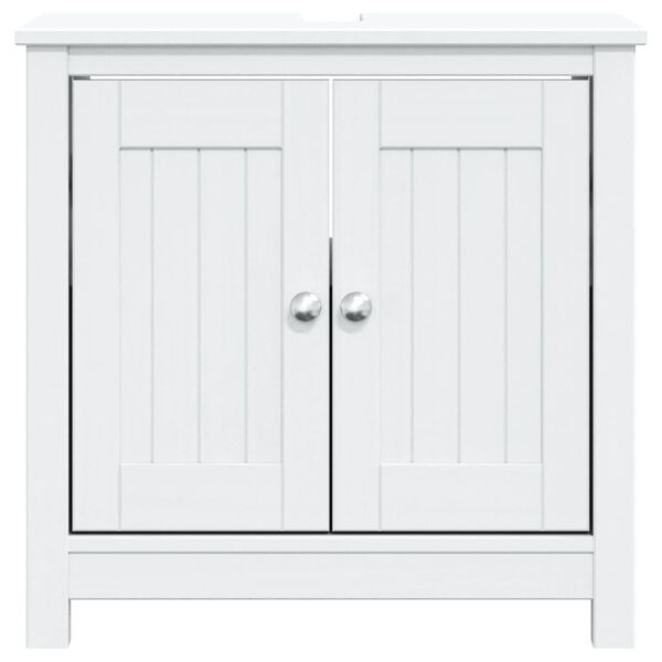 vidaXL Tvättställsskåp BERG vit 60x34x59 cm massiv furu