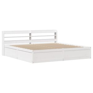 vidaXL S&auml;ngram med huvudgavel vit 200x200 cm massiv furu