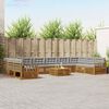 vidaXL Soffgrupper 11 pcs Naturlig och Ljus Gr&aring; Massivt Akaciatr&auml;