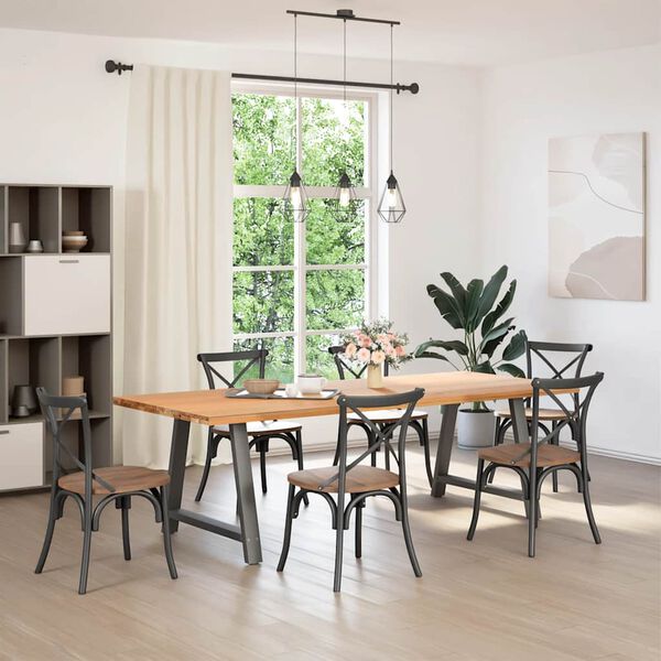 vidaXL Matbordsben A-formade 2 st antracit 100x(72-73) cm stål