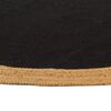 vidaXL Matta fl&auml;tad svart och naturlig 150 cm jute och bomull rund