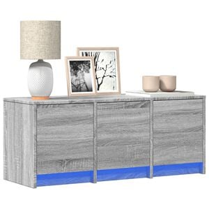 vidaXL Tv-b&auml;nk med LEDs gr&aring; sonoma 97x34x40 cm konstruerat tr&auml;