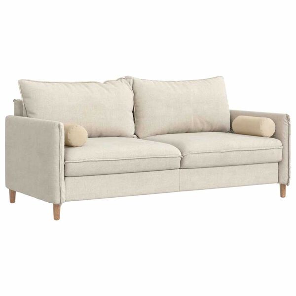 vidaXL Bolsterkuddar 2 pcs Kr&auml;m &Oslash; 15 x 40 cm Mikrofiber Tyg