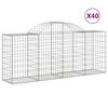 vidaXL Gabioner b&aring;gformade 40 st 200x50x80/100 cm galvaniserat j&auml;rn