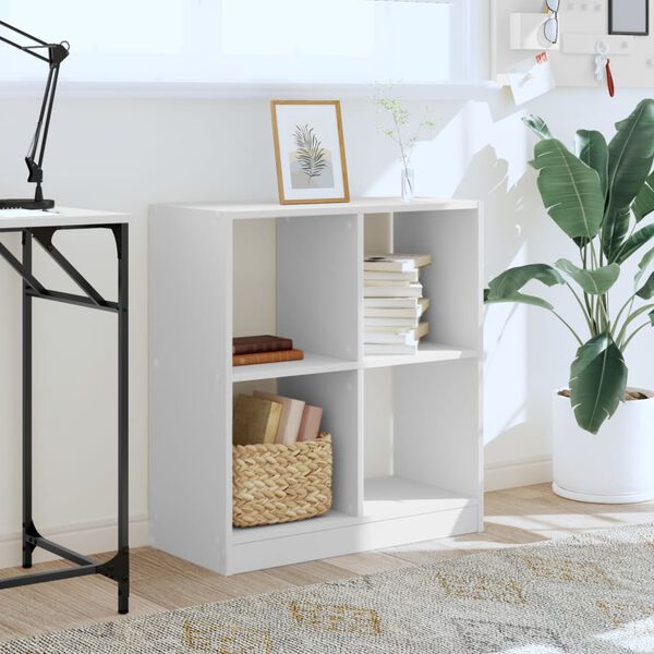 vidaXL Bokhylla vit 68,5x32x75 cm konstruerat trä