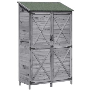 vidaXL Tr&auml;dg&aring;rdshus Gr&aring; 106 x 56 x 176,5 cm Massivt Furu