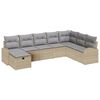 vidaXL Soffset 8 st beige och ljusgr&aring; konstrotting