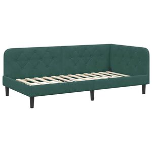 vidaXL H&ouml;rn S&auml;ngram M&ouml;rkgr&ouml;n 90 x 190 cm Sammet
