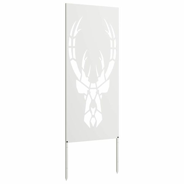 vidaXL Trädgårds integritetsskärm Vit 50 x 140 cm Kallvalsat stål