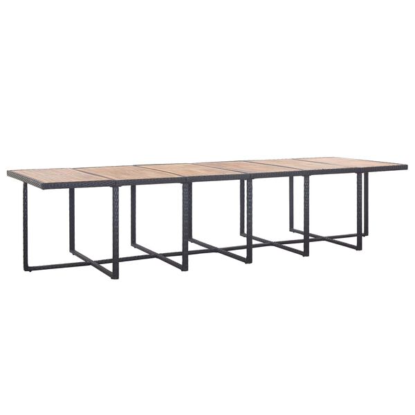 vidaXL Matgrupp f&ouml;r tr&auml;dg&aring;rden med dynor 17 delar konstrotting svart