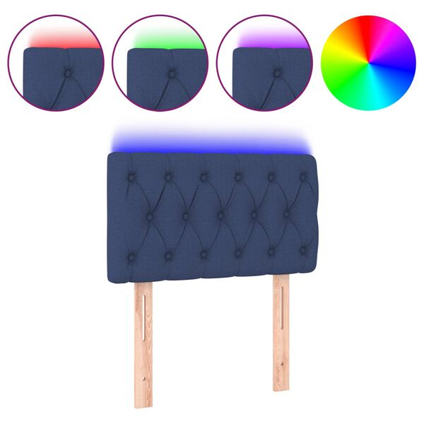 vidaXL S&auml;nggavel LED bl&aring; 80x7x78/88 cm tyg