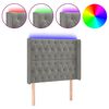 vidaXL S&auml;nggavel LED ljusgr&aring; 103x16x118/128 cm sammet