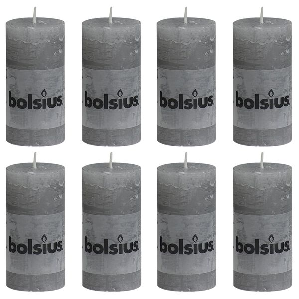 Bolsius Rustika blockljus 8 st 100x50 mm ljusgr&aring;