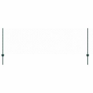 vidaXL Sexkantigt staket med stolpe 50 x 0,8 m PVC-belagda st&aring;l Gr&ouml;n