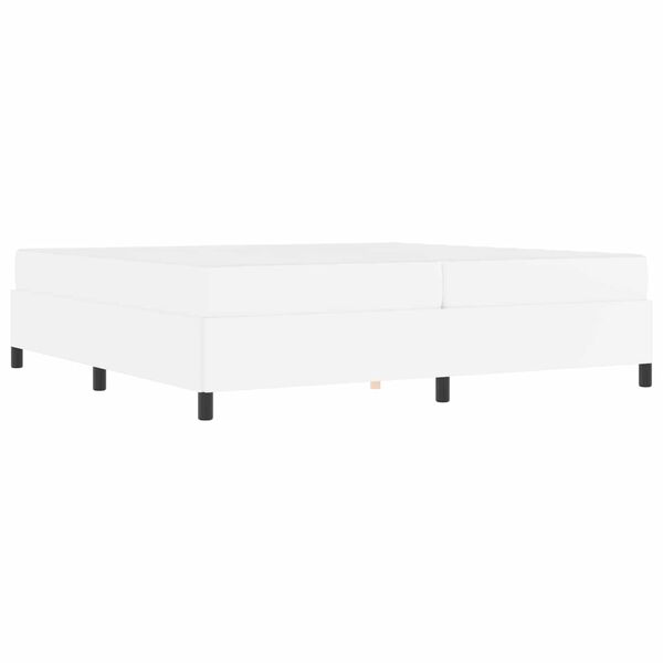 vidaXL Sängram med madrass Vit 200 x 200 cm tyg