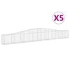 vidaXL Gabioner b&aring;gformade 5 st 400x30x40/60 cm galvaniserat j&auml;rn