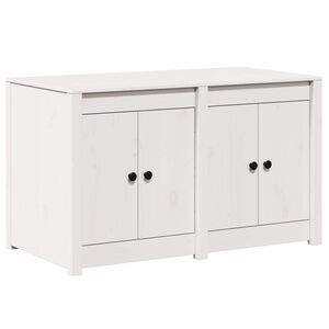 vidaXL K&ouml;kssk&aring;p med hylla MEPPEL Vit 106 x 55 x 64 cm Massivt talltr&auml;