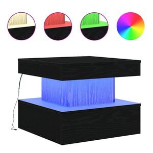 vidaXL Soffbord med LED svart ek 50x50x40 cm