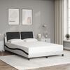 vidaXL Bed Frame without Mattress "Zadar" White and Black 140x200 cm Faux Leather