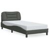 vidaXL Bed Frame without Mattress "Hvar" Dark Grey 80x200 cm Fabric