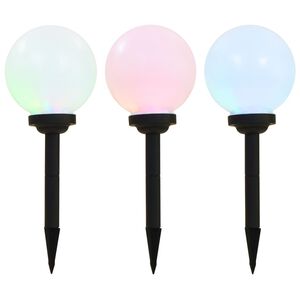 vidaXL Sollampa LED set 3 st sf&auml;riska 20 cm RGB